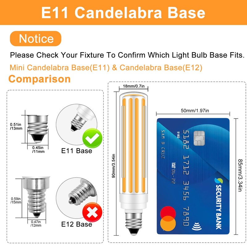 E11 LED Dimmable 10W Equivalent E11 Halogen Bulb 125V 75W-100W