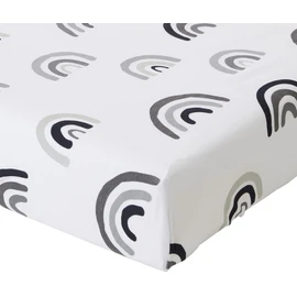 2 Pack Crib Fitted Sheets 44 x 80cm – Mono Rainbow Design – Light, Breathable & Luxurious Jersey Cotton Made To Last & Designed To Fit SnüzPod Bedside Cribs