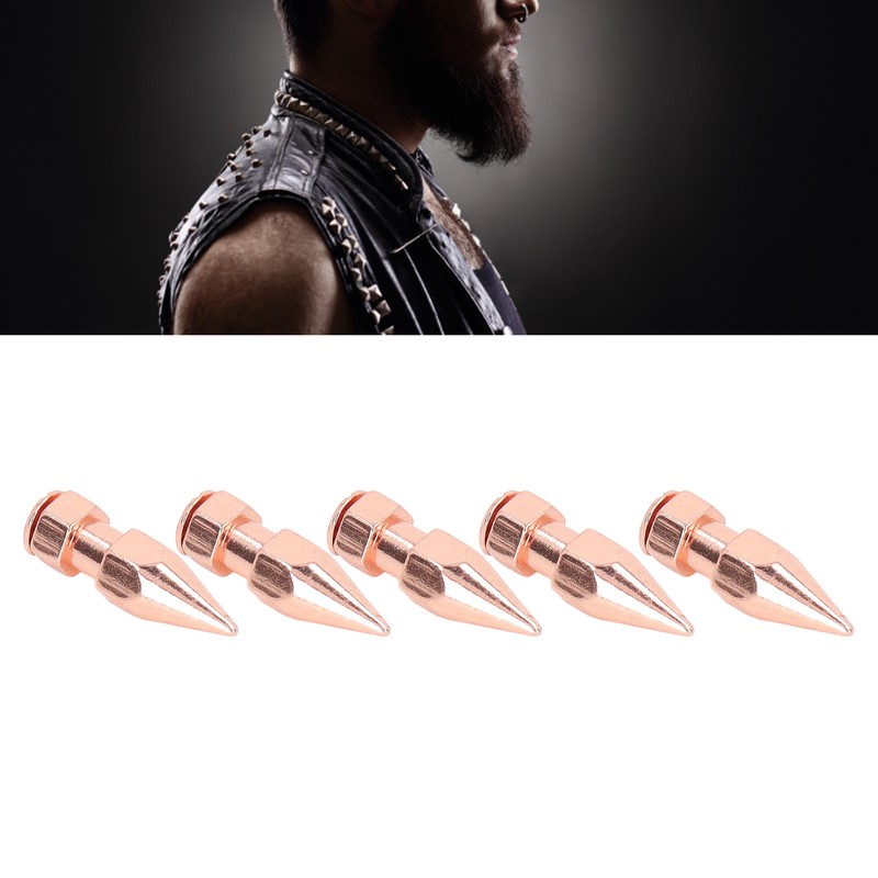 5Pcs Clothing Spikes 8x26mm Hex Rose Gold Strong Copper Punk