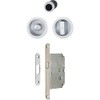 HOPPE 4920 Sliding Door Shell Set with Lock, Round Rosette