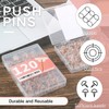 120 PCS Rose Gold Push Pins for Wall Clear Thumb