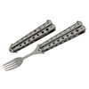 SZCO Supplies 9” Silver Finished Butterfly-Open Style Travel/Camping Fork (211520-SL)