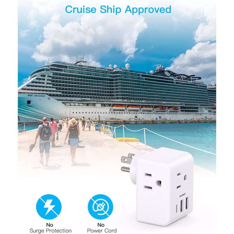 One Beat Multi Plug Outlet Extender with USB Outlets Power