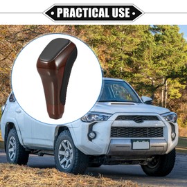 VekAuto Automatic Gear Shift Knob Compatible for Toyota 4Runner 2012-2021, Durable Faux Leather Plastic Black Brown Mahogany Pattern