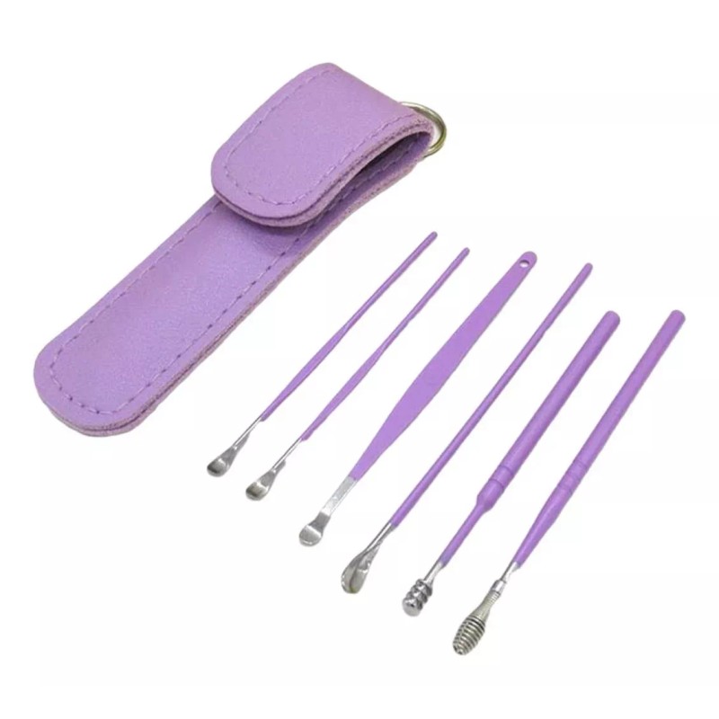 Layana Kit Limpiador De Oídos Estuche De Cuero Limpieza De
