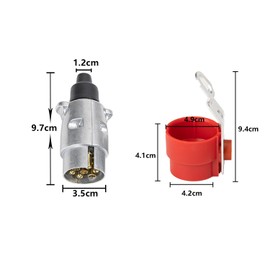 TAEUYYM Pack of 2 Trailer Plug 7-Pin with Trailer Plug Holder, 12 V Waterproof Aluminium Alloy Trailer Plug 7 Pin, for Trailers, Trucks, RVs, Caravans, Car Tractors