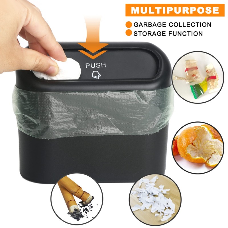 Einesin Car Trash Can, Mini Car Organizer Bin with Lid