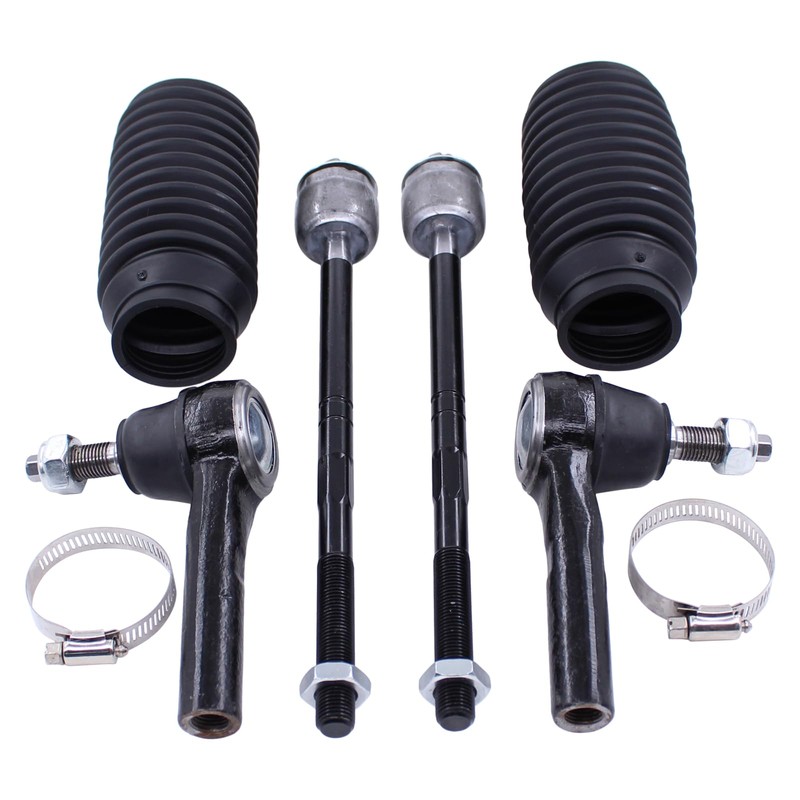 Front Inner and Outer Tie Rod Ends with Boots for