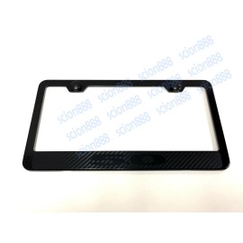License Plate Frame 1pc Carbon Style 5.0 Black Metal License Plate Frame Holder ForMustang BlackTrim
