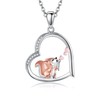 HUKKUN Silver 925 Cats/Elephants/Narwhale/Rabbit/Pig/Dogs/Bears Chain Pendant Necklace Women's Jewellery Gifts