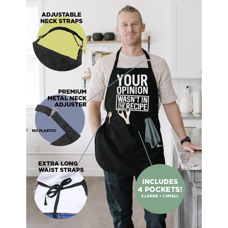 ApronMen, Your Opinion BBQ Grill Adjustable Apron for Men, Red,