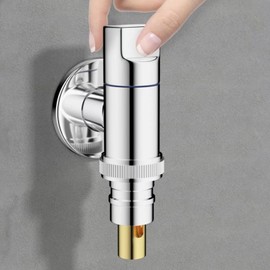 SPORTARC Washing Machine Tap Brass Water Stop Quick Release Angle Valve Silver