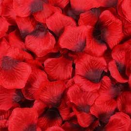 Whiosyrt Artificial Petals 1000 PCS Dark-Red Silk Rose Petals for Valentine's Day,Romantic Night,Wedding,Proposal Anniversary Flower Decorations, Event, Party, in Bulk(Red-Black)