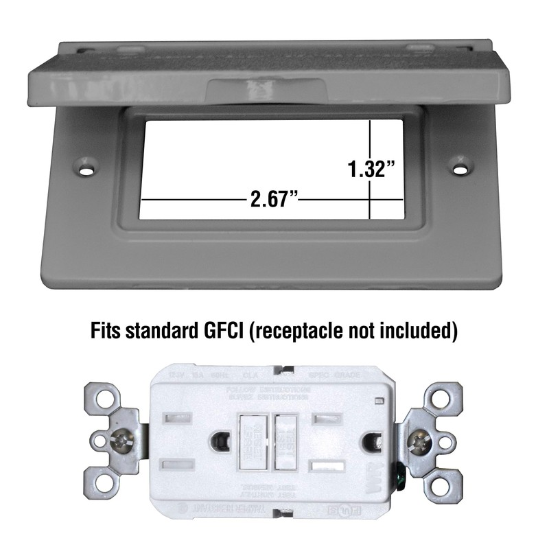 Sigma Electric 14249 Gray Sigma Horizontal Gfci Outlet Cover Wp