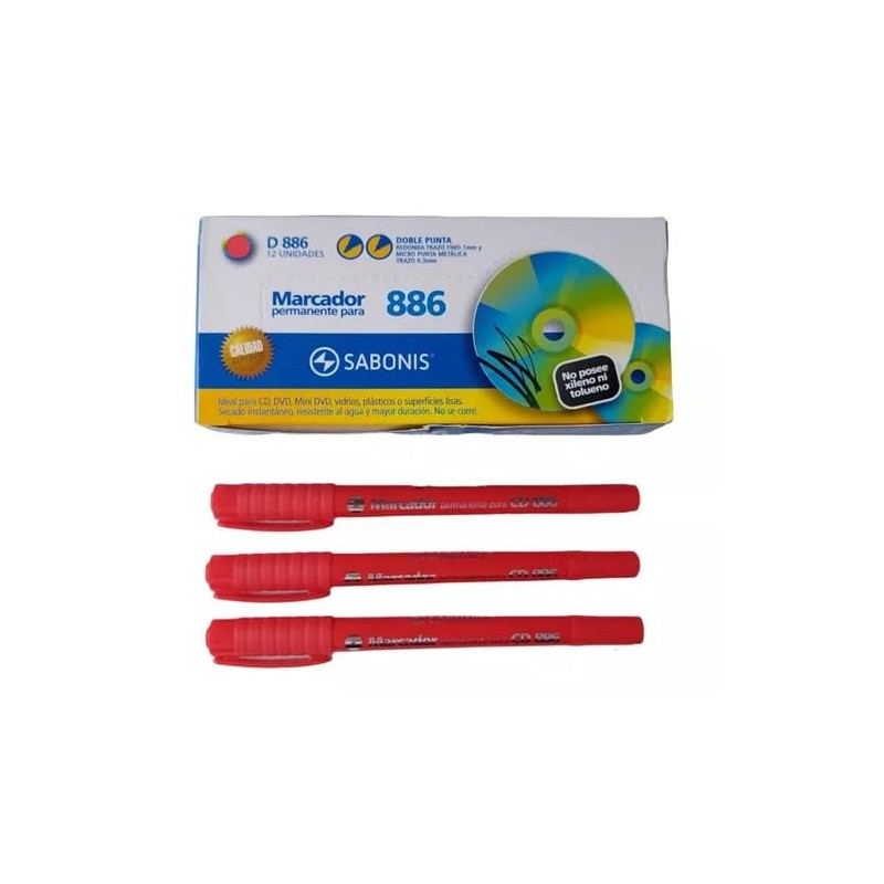 Marcador Para CD Sabonis D886 Permanente 2 Puntas Caja con