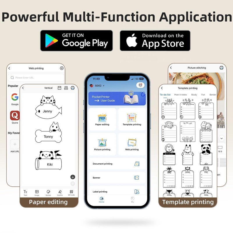 ORGSTA Sticker Printer Mini Printer S002 PrintPods Bluetooth Portable Sticker