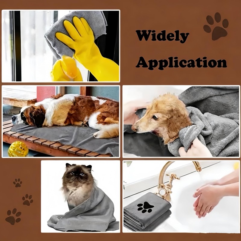 Pnoyws 2 Pack Dog Towels, 50 x 100cm Super Absorbent