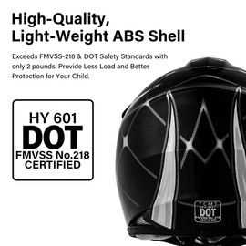 XFMT DOT Youth Kids Motocross Offroad Street Dirt Bike Helmet Goggles Gloves ATV Mx Helmet … (Black Spiders, Small)