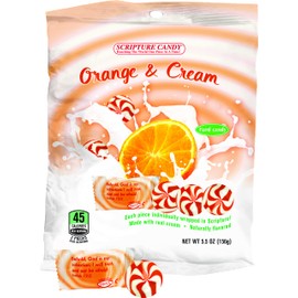 Scripture Candy, Orange and Cream Hard Candy 5.5 Ounce Bag, 25 Pieces