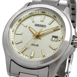 Seiko Solar Quartz SBPN069 Men's Wristwatch, Silver, Champagne, Bracelet Type