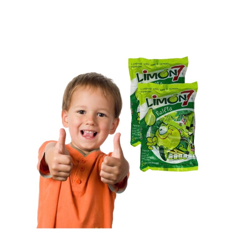 2 - Limon 7 Paleta Lollipop Covered with Lemon &