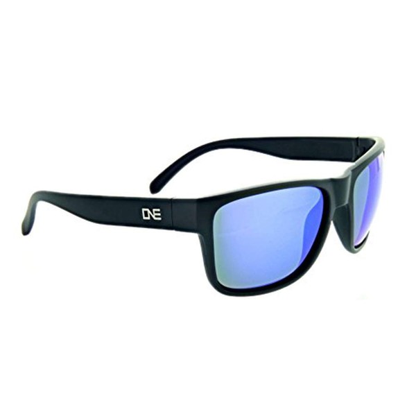 Optic Nerve, Polarized Sport, Kingfish, Unisex Sunglasses, Polarized Brown with Blue Mirror Lens - Matte Black