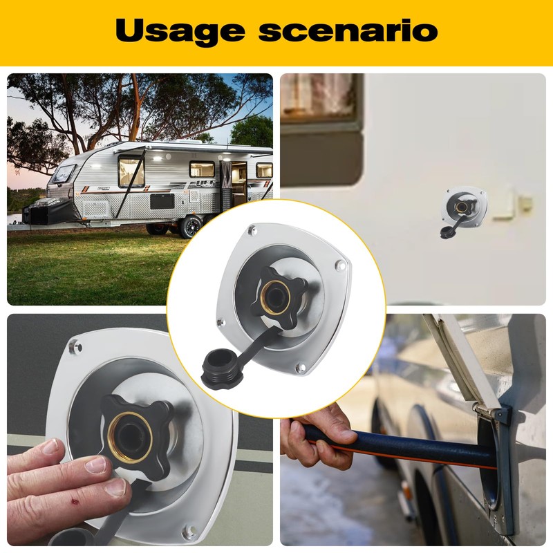 RV City Water Inlet with Pressure Reducing Valve,Chrome Water Fill