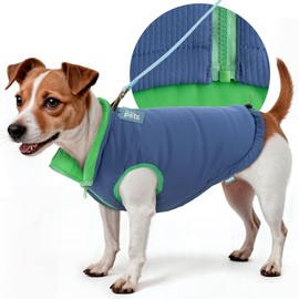ESQUIMAL Chaleco Reversible para Perro Chaqueta Dos Vistas Ropa de Abrigo Mascota (Azul - Verde, Grande)