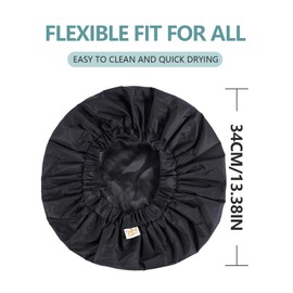 Years calm Reusable Waterproof Shower Caps for Women, Hair Caps for Showers, Double-Layer Elastic Design, for All Hairstyles, Travel-Friendly (black)