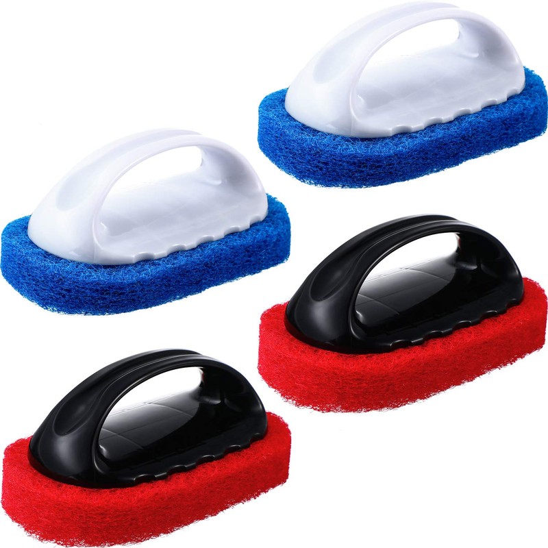 BBTO 4 Pack Teak Brush Cleaner with Handle Teak Cleaning