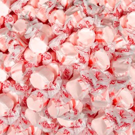 Holiday Premium Cherry Saltwater Taffy Chewy Candy Tart and Sweet Flavor Bulk 1 Lb Bag 60+ Pieces Individually Wrapped, Nut & Gluten Free Treats (16-Oz)