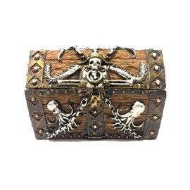 PTC 5.5 Inch Skull and Chain Pirate's Chest Jewelry/Trinket Box Figurine