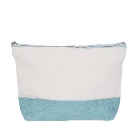 Generic Jute Canvas Pouch, Multipurpose Travel Pouch, Cosmetics, Pencils/Pens, Storage (Seafoam)