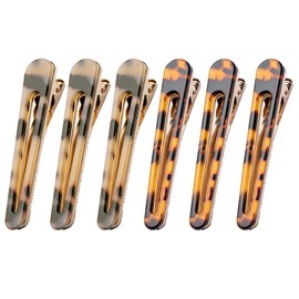 Cobahom 6 Pcs 3.1 Inch Duck Billed Hair Clips, Alligator Hair Clips Gator Clips with Brown Tones for Hair Styling, Leopard Print Hair Pins Chic Tortoise Shell Hair Barrettes for Women and Girls