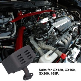 QANYEGN Exhaust Muffler Assembly, Muffler Exhaust Silencer Kit, Noise Reduction, Easy Installation, Metal Silencer Kit W/Gaskets for GX160(Black)