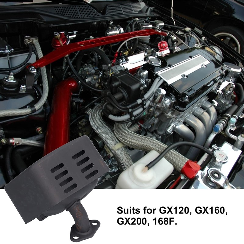 QANYEGN Exhaust Muffler Assembly, Muffler Exhaust Silencer Kit, Noise Reduction,