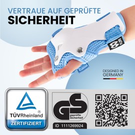 99FLIPS Knee Pads for Children from 3 Years, Children's Ice Skate Protectors, Set of 6, Flash, XS Light Blue, Gift, for Girls from 6 Years