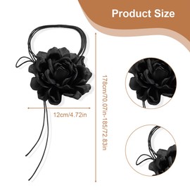 JRYXDS 2 pieces flower choker necklace necklace elegant rose choker flower necklace choker boho necklace with black flower lace collar flowers gothic fabric flower necklaces, multicoloured