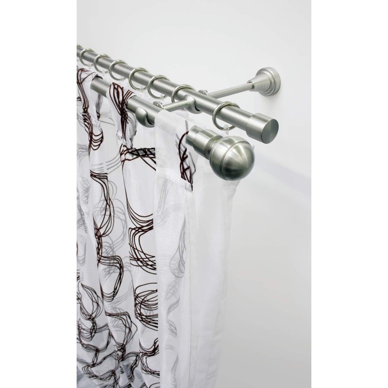 Gardinia Ball 2 x End Piece Metal Stainless Steel Look