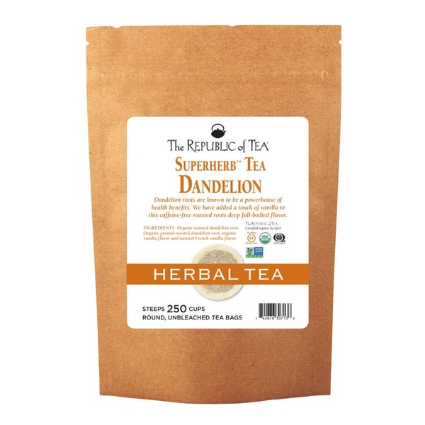 The Republic of Tea Organic Dandelion SUPERHERB Herbal Tea, Refill Pack of 250 Tea Bags
