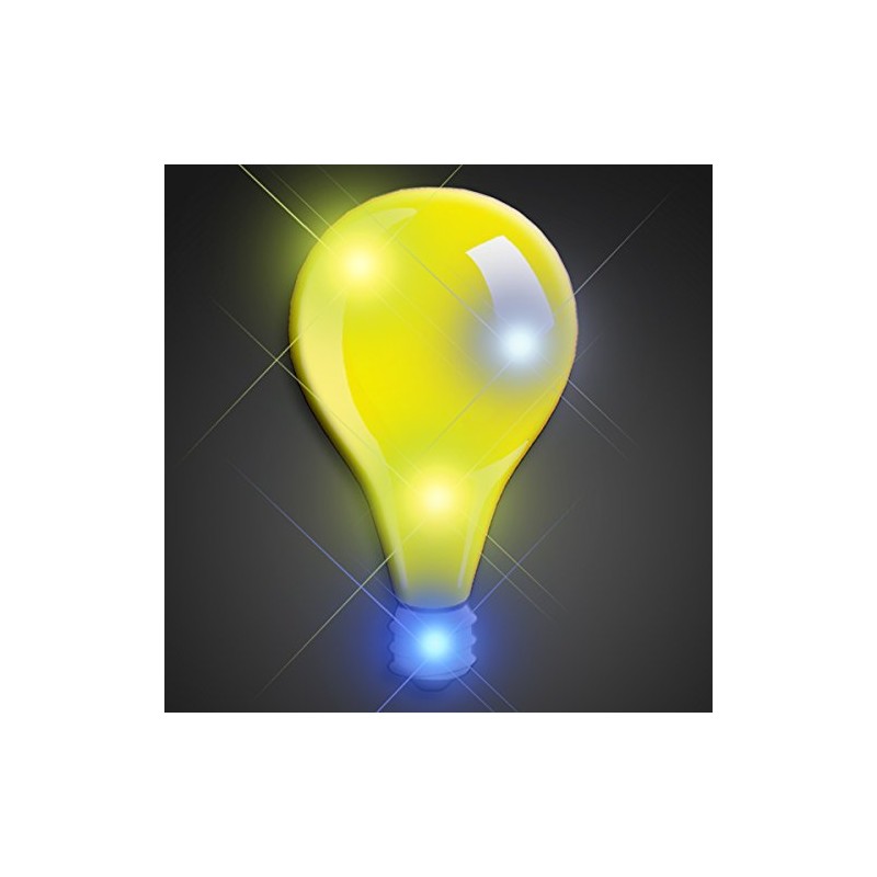 Flashing Blinking Light Bulb LED Body Light up Lapel Pins(5-Pack)
