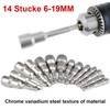 14 Pcs Magnetic Hexagon Socket, 6-19mm Hex Shank Magnetic Nut