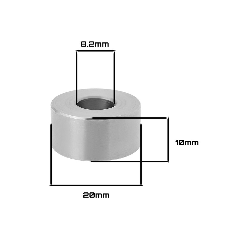 OTOTEC 8Pcs 304 Stainless Steel Spacer Sleeve M8 Unthreaded Bushing
