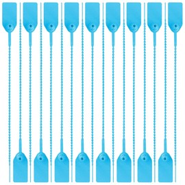 Plastic Anti-Tamper Seals, Blue Security Tags Pull Ties Shipping Label for Luggage, Fire Extinguishers, Shoes (Pack of 100)