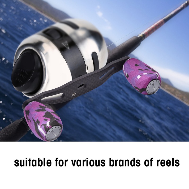 Fishing Reel Handle Knob Carbon Fiber Frame with Fittings Replacement