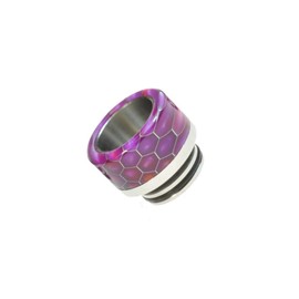 Armerah Snakeskin Taper 810 Drip Tip eCig Mouthpiece Short/Wide Resin/Steel Single Purple