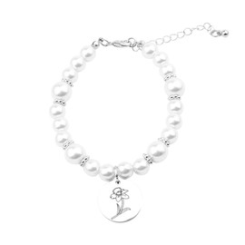 March Birth Month Jewelry Gifts Birth Flower Pearl Bracelet Birthday Gift for Her (Daffodil-Mar.) …