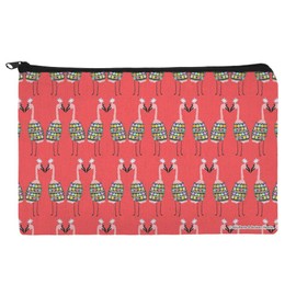 Christmas Flamingos Makeup Cosmetic Bag Organizer Pouch