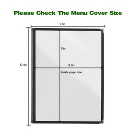 Restaurant Menu Covers 10PCS - Menu Covers 8.5 x 11 Inch Fit A4 Size Size Paper- 4-Page 8-View Transparent Menu Holders with Clear Protective Film