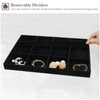 ProCase Stackable Large Jewelry Drawer Organizer, 3 Pack Velvet Jewelry